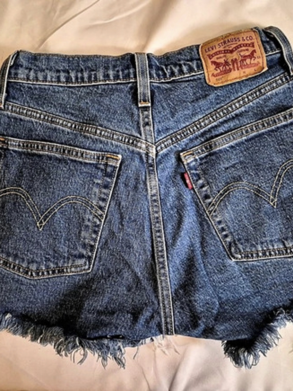 2 Levi's 501 Denim Jean Shorts Waist 25 Blue